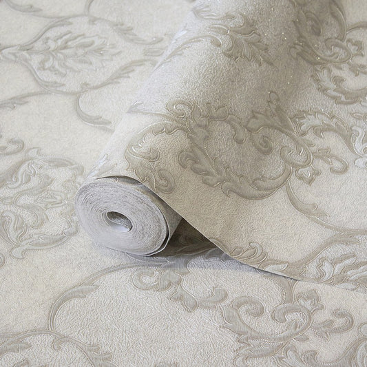 Villa Dante Mushroom Elegant Ornamental Wallpaper by La Belle Maison