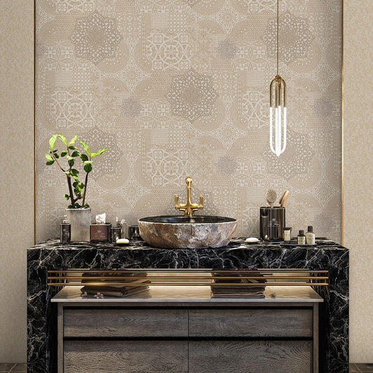 Villa Dante Desert Classic Damask Wallpaper by La Belle Maison