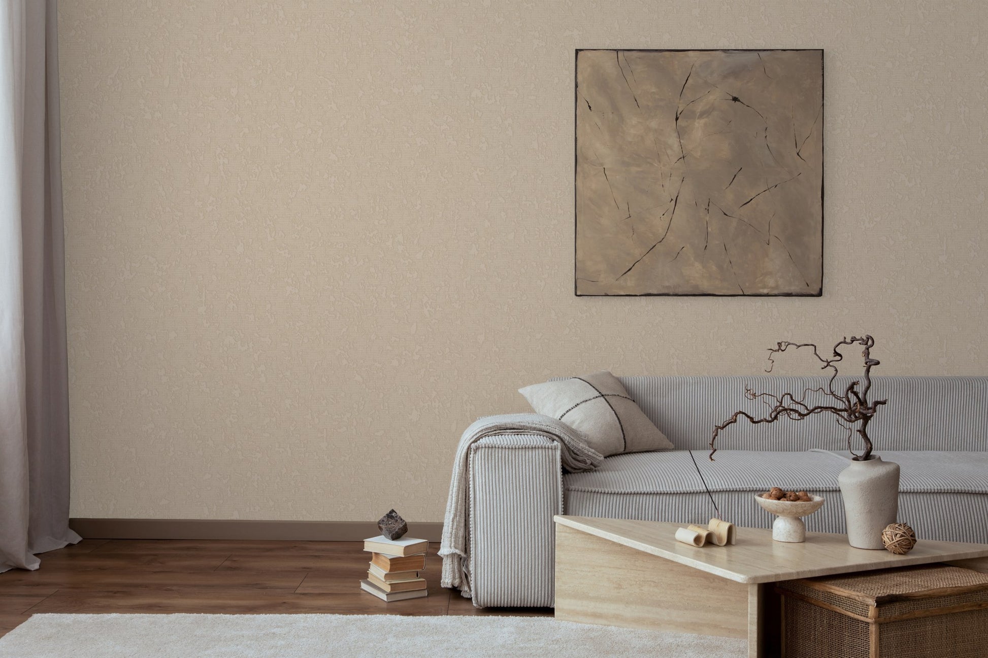 Villa Dante Desert Soft Damask Wallpaper by La Belle Maison