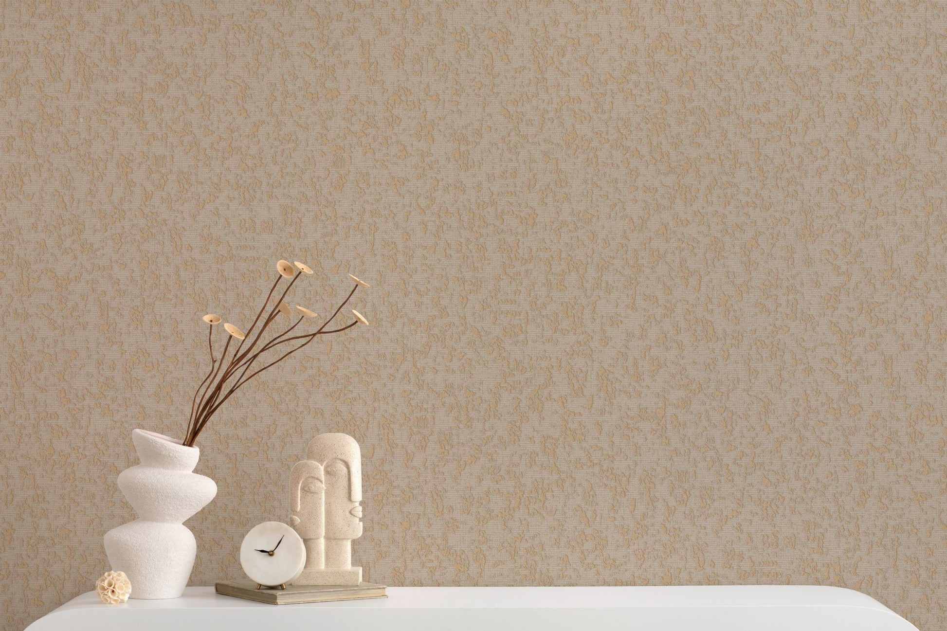Villa Dante Biscuit Classic Damask Wallpaper by La Belle Maison