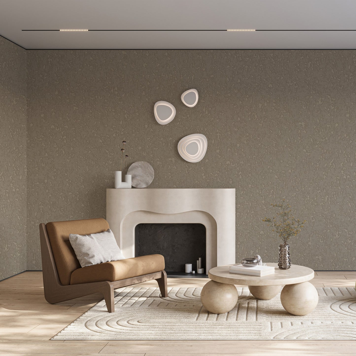 Villa Dante Clay Classic Damask Wallpaper by La Belle Maison
