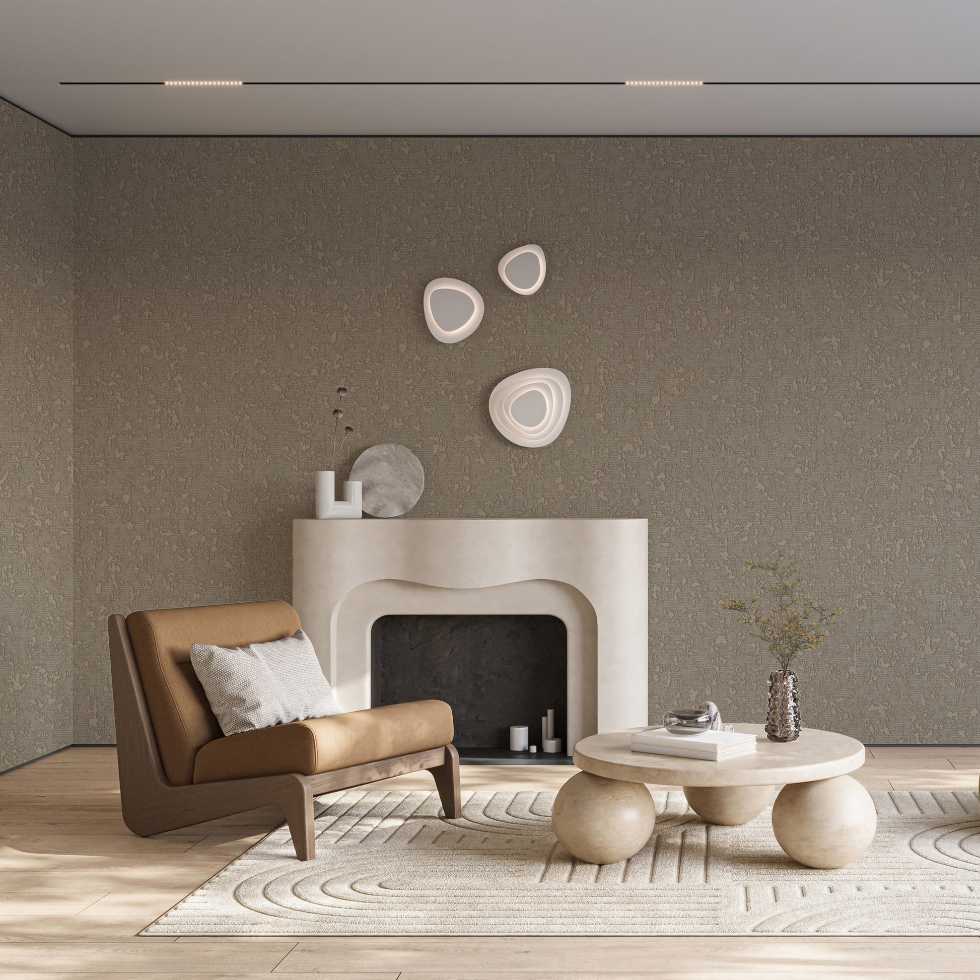 Villa Dante Clay Classic Damask Wallpaper by La Belle Maison