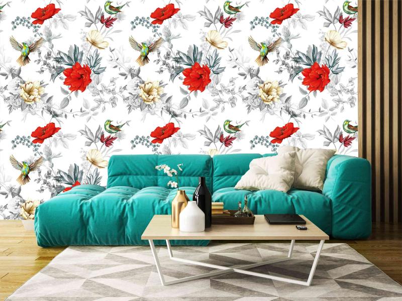 Floral Wallpaper Collection | Red Splash