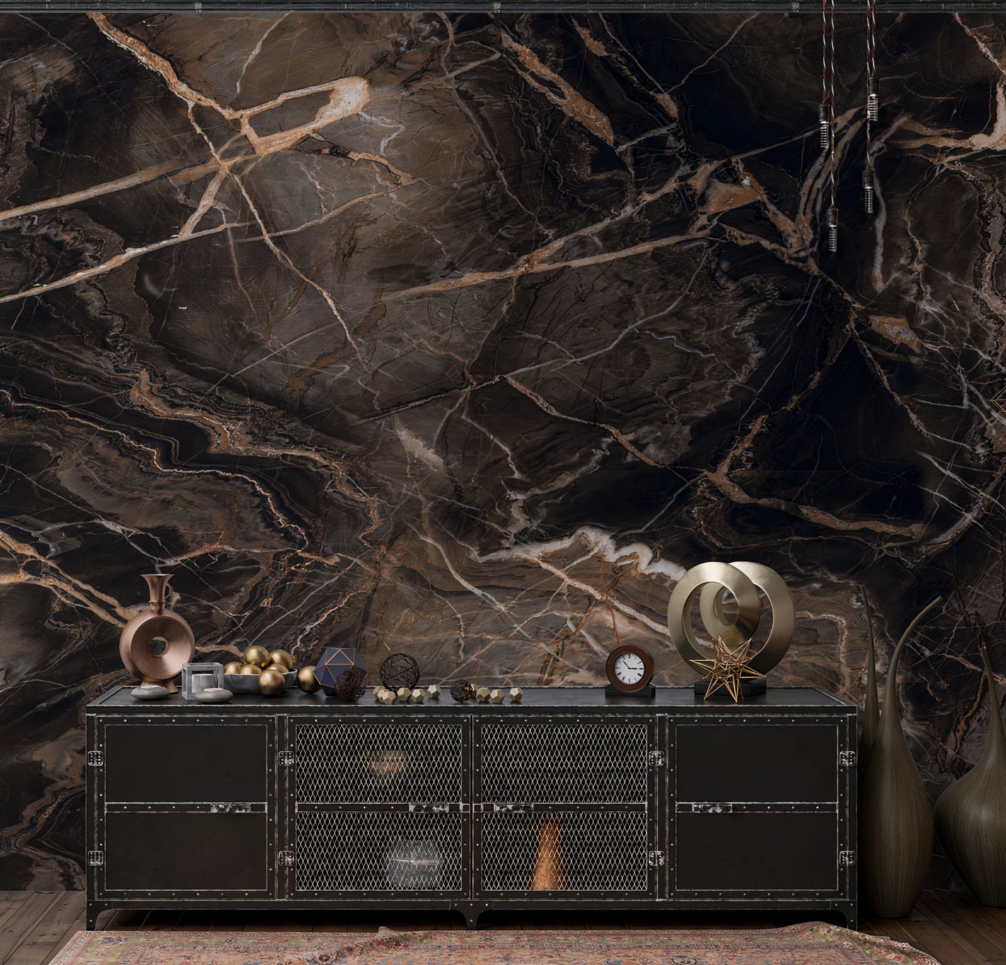 Marbled Stone Wallpaper Collection I Moody Gold