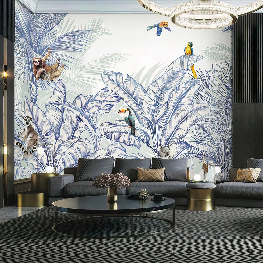 Fancy Sloth Wallpaper Mural | La Belle Maison
